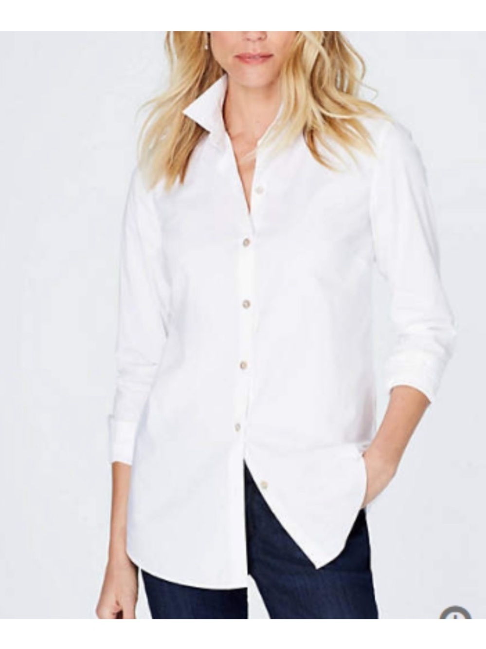 NWOT J. Jill White Shirt Collection Button Down Shirt | L